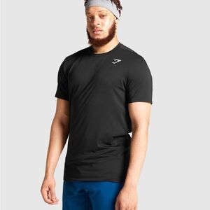 Gymshark Men’s Arrival T-Shirt Size M Black, Workout, Gym, Active, Running Tee